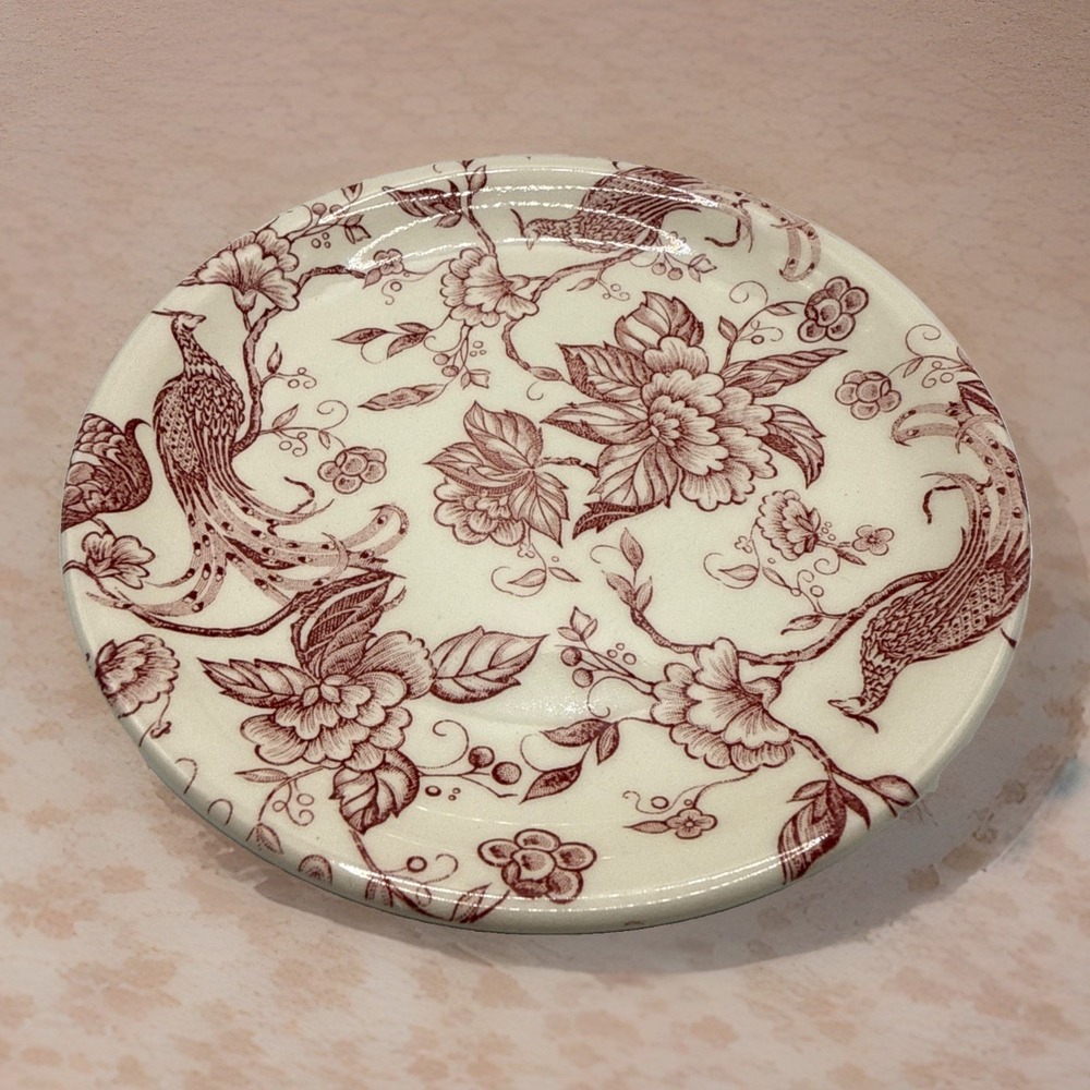 Vintage Biltons Red And White Peacock Pattern plate - Plate Wall